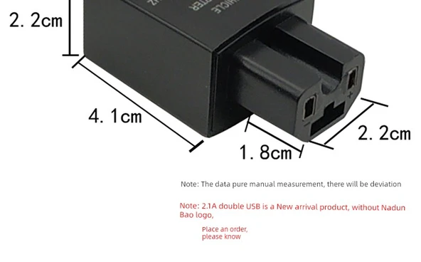 Elektrikli Araç USB Telefon Şarj Cihazı - 2A Çift USB Siyah + Apple Kablosu - 10