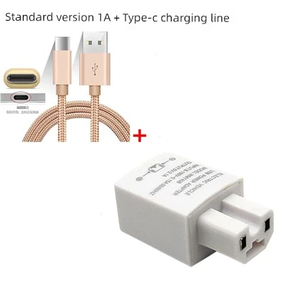 Elektrikli Araç USB Telefon Şarj Cihazı - 1A Tek USB Beyaz + 1 Metre Kablo