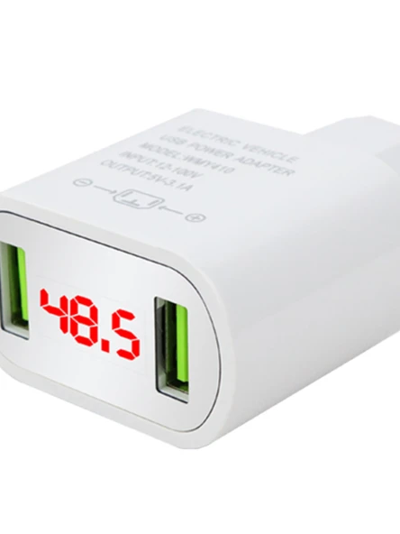 Elektrikli Motosiklet USB Şarj Cihazı 2A Beyaz Çift USB - Kablosuz - 2