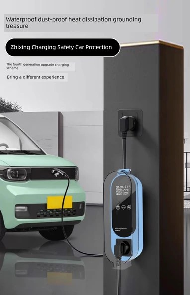 3.3kW Taşınabilir EV Şarj Cihazı - 10A - 3m Kablo - Su Geçirmez Standart - Siyah - 8