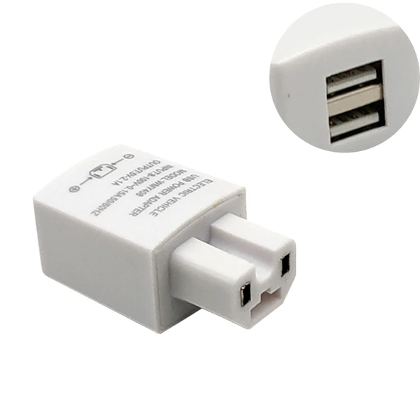 Elektrikli Araç USB Telefon Şarj Cihazı - 2A Çift USB Beyaz
