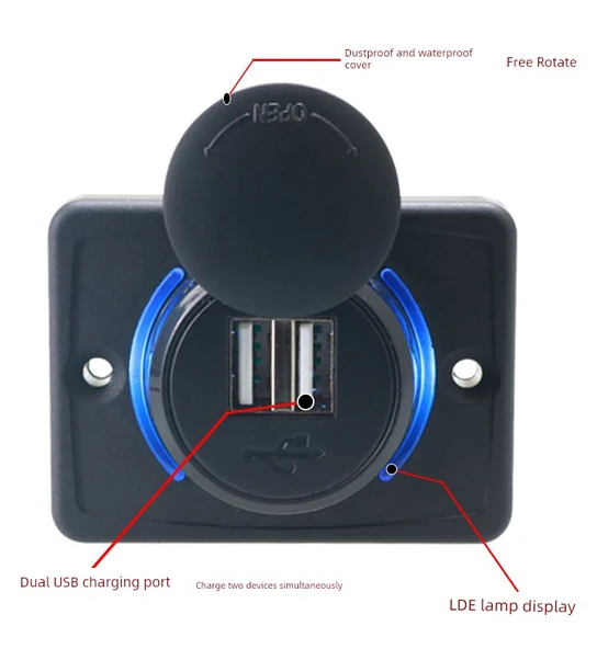 Standart Araç USB Şarj Aleti 12V-24V 3.1A Kırmızı - Resim 8