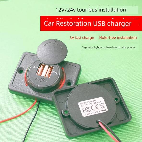 Standart Araç USB Şarj Aleti 12V-24V 3.1A Kırmızı - Resim 2