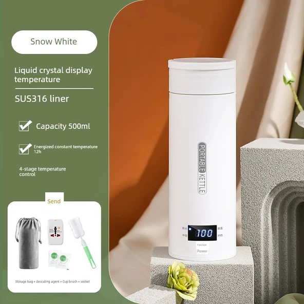 Multifonksiyonel Taşınabilir Araç Kettle - 316 LCD - İhracat Modeli - 12 Saat Sabit Sıcaklık
