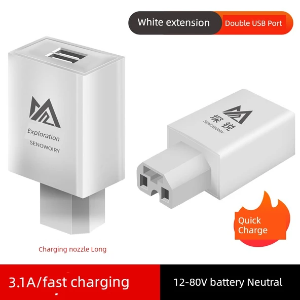 Elektrikli Araç USB Şarj Başlığı - 3.1A Beyaz