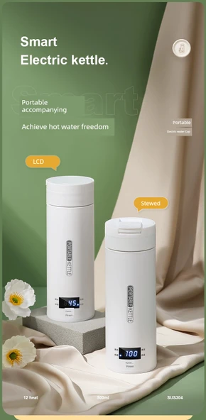 Multifonksiyonel Taşınabilir Araç Kettle - Krem Beyaz - 304 Temel Kaynatma - 7