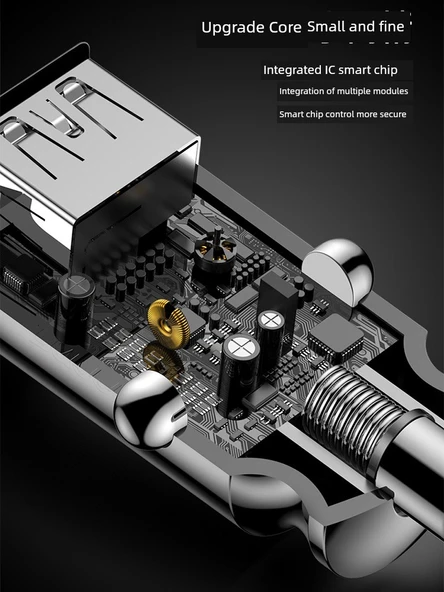 25W Mini Metal Araç Şarj Cihazı - Manyetik Hızlı Şarj Kablolu - 8