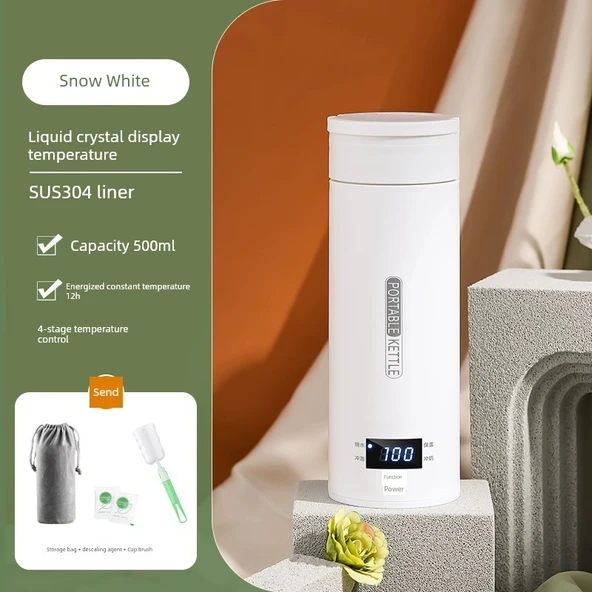 Multifonksiyonel Taşınabilir Araç Kettle - 304 LCD - 12 Saat Sabit Sıcaklık ve Ekran