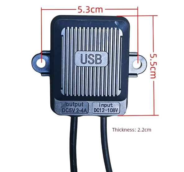 12-108V Elektrikli Araç USB Şarj Cihazı - 18W Hızlı Şarj 1.9cm Küçük Delik QC3.0 - 7