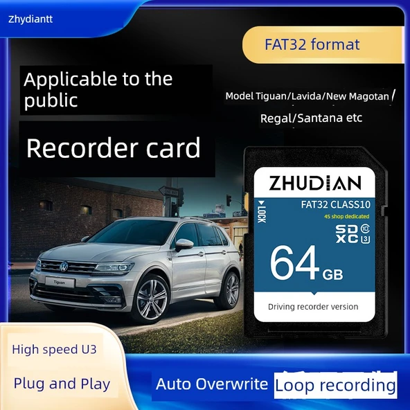 Volkswagen Araç İçi Kamera SD Kartı - 64GB + Kart Okuyucu