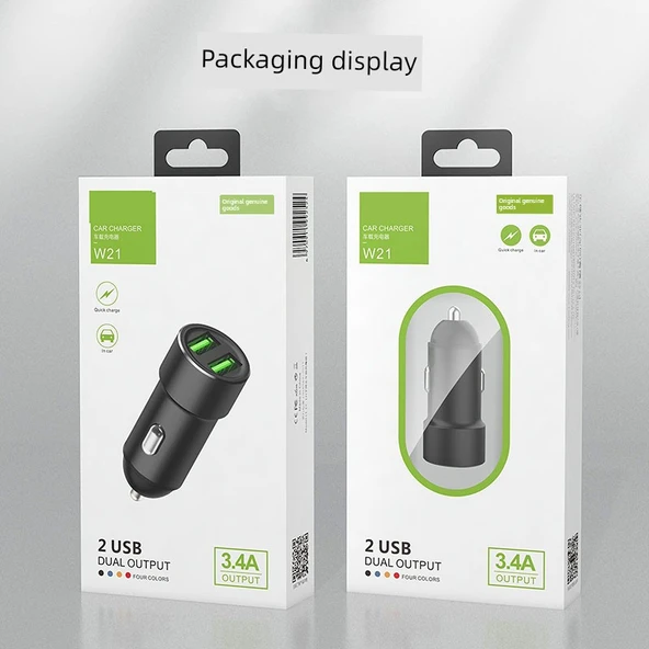 Araç Şarj Cihazı - Çift USB Portlu - Siyah - 6