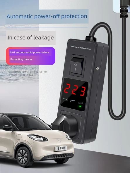 3.5KW Taşınabilir EV Şarj Cihazı - Akıllı Ekranlı - 5 Metre - 3