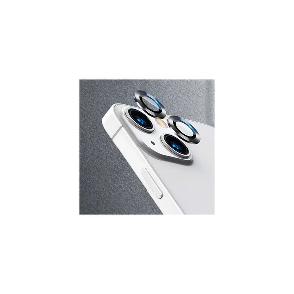 Adaman iPhone 14 PLUS Uyumlu Kamera Mercek Lens Için Koruyucu - GÜMÜŞ