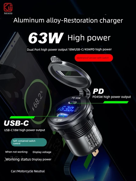Elektrikli Araç Adaptörü - 2m Uzun (20-90V) - 8