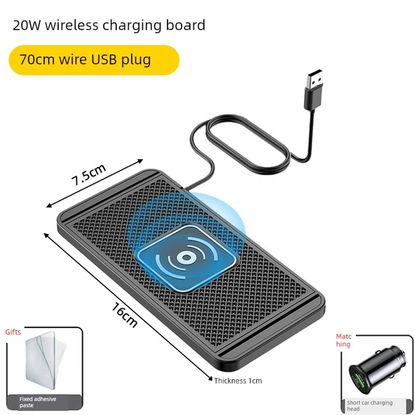 20W Araç İçi Kablosuz Şarj Pedi - 66W Hızlı Şarj Başlığı + Klasik Düz USB Girişli C9
