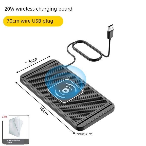 20W Araç İçi Kablosuz Şarj Pedi - Klasik Düz USB Girişli C9