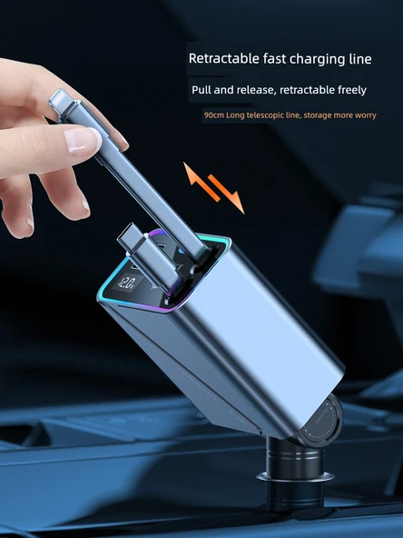 Honda Uyumlu 192W Süper Hızlı Şarj TYPE-C + Apple Araç Şarj Cihazı - 4