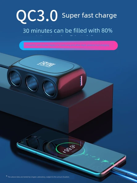 3 Girişli Çift USB Araç Şarj Cihazı - Beyaz - 3'ü 1 Arada Kablo - 2
