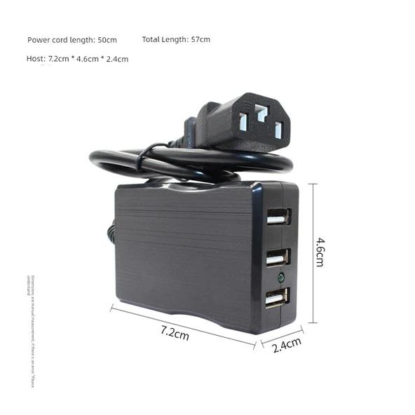 48V-84V Elektrikli Araç USB Şarj Aleti - Üç Girişli + Type-C Kablo - 3
