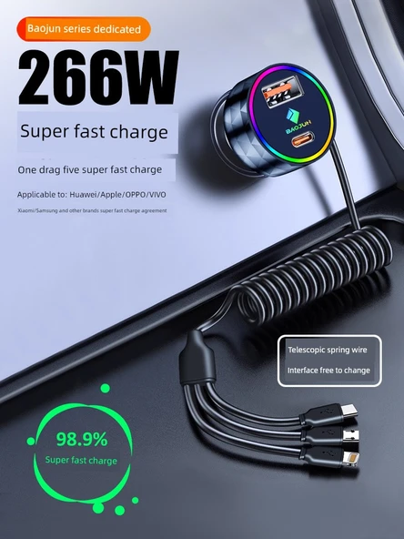 Siyah 30W Standart Şarj Araç Şarj Cihazı - 3
