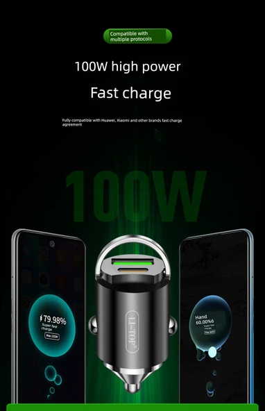 Çift Portlu PD20W QC3.0 20W C-L 2 Metre Araç Şarj Cihazı - Resim 10