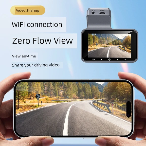 360° Araç İçi Kamera - 64GB Kart, Tek Lens, Süper Net Mobil Bağlantı - 4
