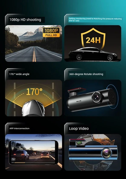 M16 Araç İçi USB Kamera - 32GB Kartlı, Tek Lens, USB Kablolu - 10