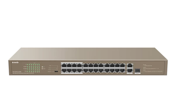 TENDA TEF1126P-24-250W 24PORT 10/100 YÖNETİLEMEZ POE SWITCH - Resim 2
