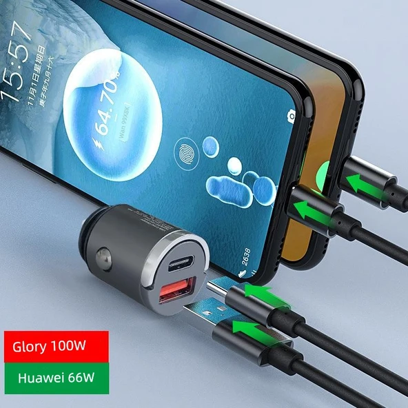 Mini Araç Şarj Cihazı - Çift USB Portlu - 36mm - 3