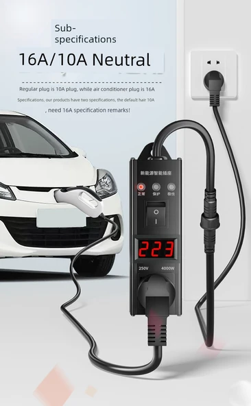 3.5kW EV Şarj Cihazı - Alüminyum Alaşımlı - Akıllı Ekran - 5 Metre - 9