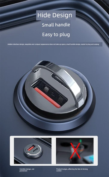 Mini Araç Şarj Cihazı - Çift USB Portlu - 36mm - 10