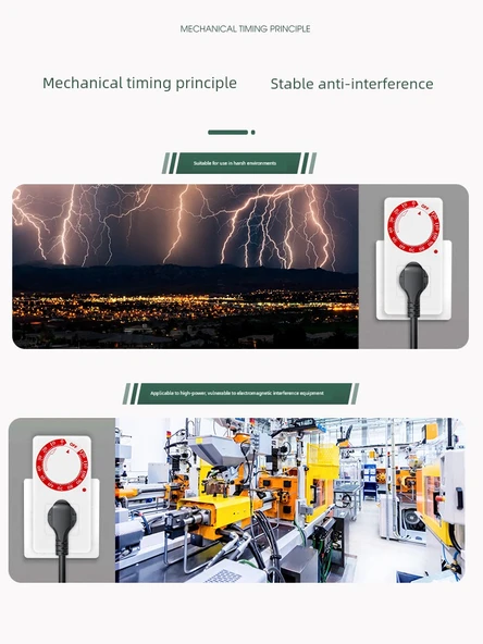 Elektrikli Araç Şarj Koruma Zamanlayıcı Anahtar Soketi - 7 Delikli - 12 Saat Geri Sayım - 4