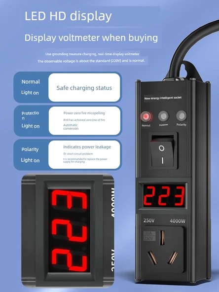 3.5kW EV Şarj Cihazı - Alüminyum Alaşımlı - Akıllı Ekran - 5 Metre - 3