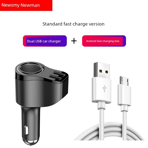 66W Araç Şarj Cihazı - Standart Hızlı Şarj + Android Hızlı Şarj Kablosu