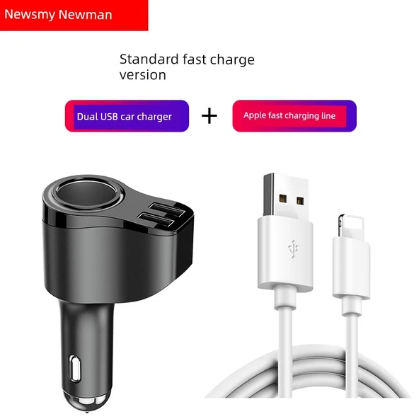 66W Araç Şarj Cihazı - Standart Hızlı Şarj + Apple Hızlı Şarj Kablosu