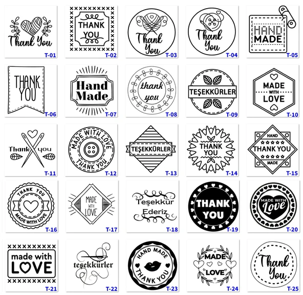 Teşekkür Kaşesi, Thank You Butik Firmalara Kaşe, Renkli Kaşeler, Butiklere Kaşe T Serisi - 2