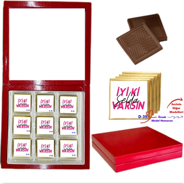 Kişiye Özel Doğum Günü Tasarımlı Hediyelik Çikolata Kutusu D Serisi (50 Model)