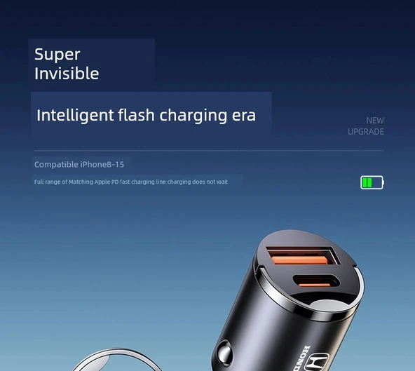 Gizli Araç Şarj Cihazı + USB Üçü Bir Arada Hızlı Şarj Kablosu - 7