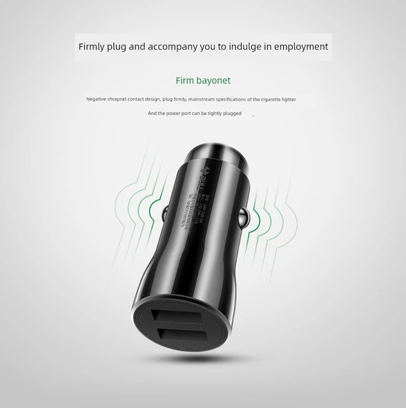 Çift USB Portlu Araç Şarjı - 12W - Beyaz (Plastik Kasa) - 9