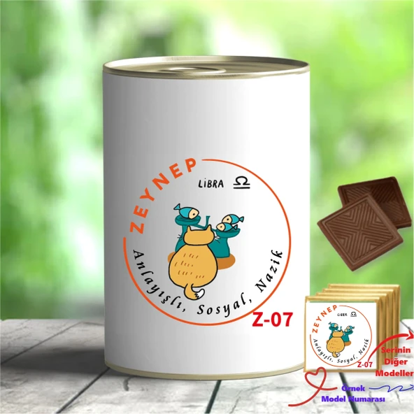 Kişiye Özel Burçlu Çikolata Konservesi, Burçlara Özel Tasarımlar Z1 Serisi