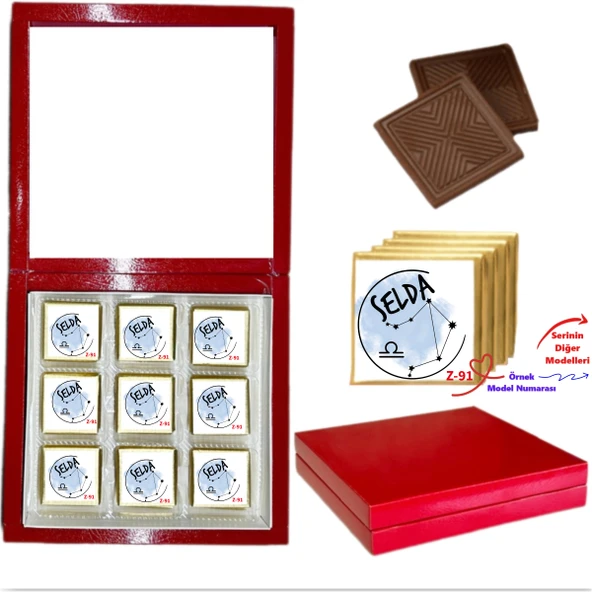 Kişiye Özel Burç Tasarımlı Çikolata Kutusu, Burçlu Tasarımlar Z2 Serisi