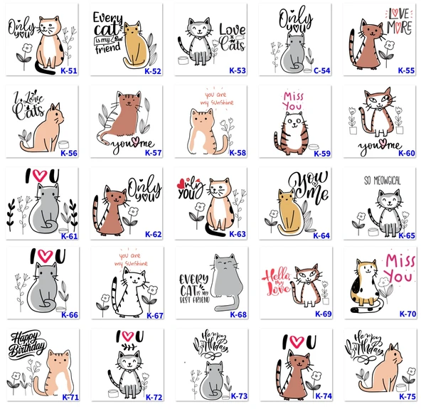 Kedi Tasarımlı Hediye Setleri, Hediye Sepetleri, Kedili Tasarımlar  K Serisi (100 Model) - 4