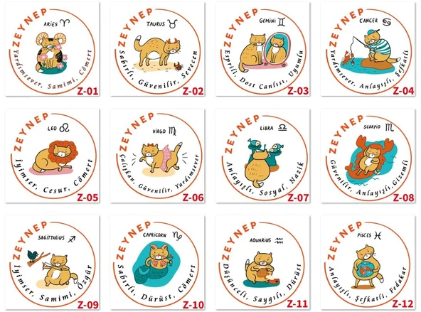 Kişiye Özel Burç Temalı Mousepad, Burçlara Özel Tasarım Serisi Z1 Serisi - Resim 2