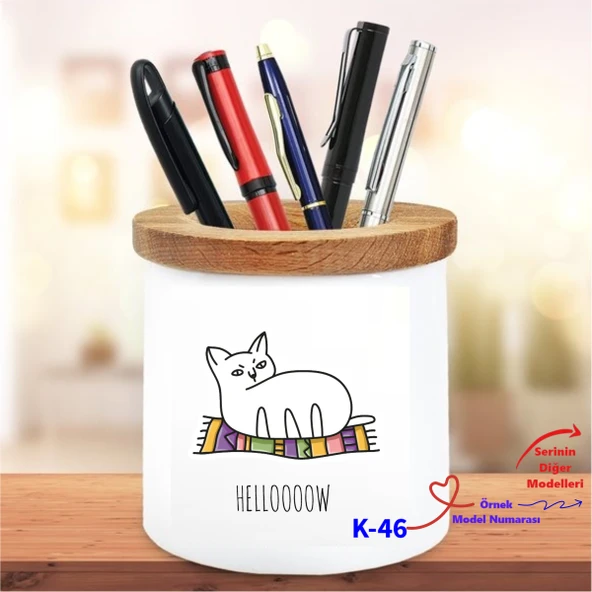 Kedi Tasarımlı Kalemlik, Arkadaşa Hediyelik Kalemlik K Serisi (100 Model)