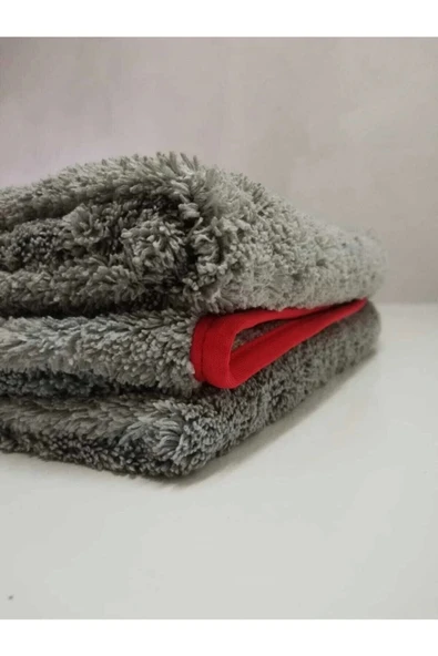Kırmızı Köşeli Mikro Fiber Kurulama Havlusu 1 Adet 60x90 cm - 2