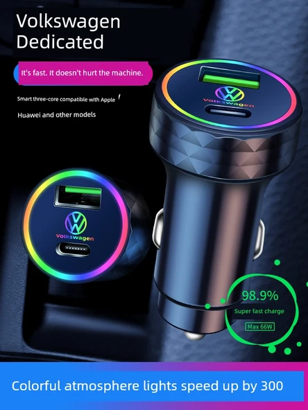 Oto Çakmaklık USB Şarj Aleti + 3'ü 1 Arada Kablo - Kırmızı - 30W - 2