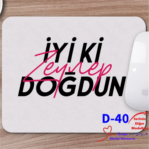 Kişiye Özel Tasarımlı Mousepad, Doğum Günü Temalı Mouse pad  D Serisi (50 Model) ürün görseli