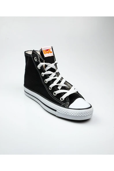 211902 Unisex Siyah Keten Uzun Sneaker Ayakkabı Siyah-39