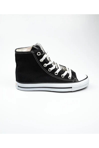 211902 Unisex Siyah Keten Uzun Sneaker Ayakkabı Siyah-39 - 2