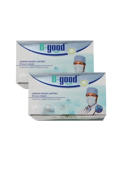 B-GOOD 3 KATLI CERRAHİ MASKE TELLİ 50'Lİ - 2